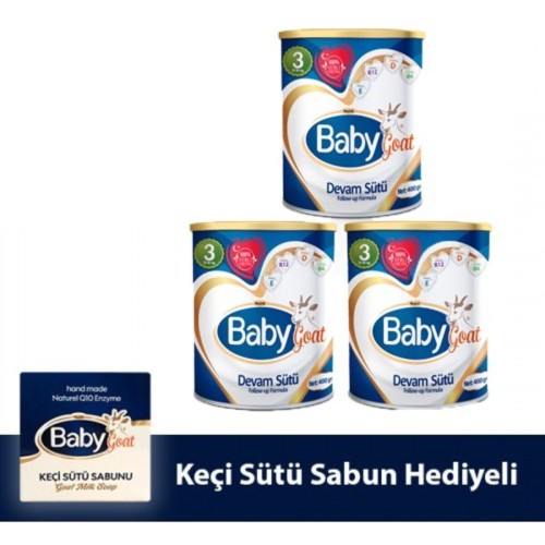Baby Goat 3 Keçi Sütü Bazlı Devam Sütü 400 gr 3 lü ( Sabun Hediyeli )